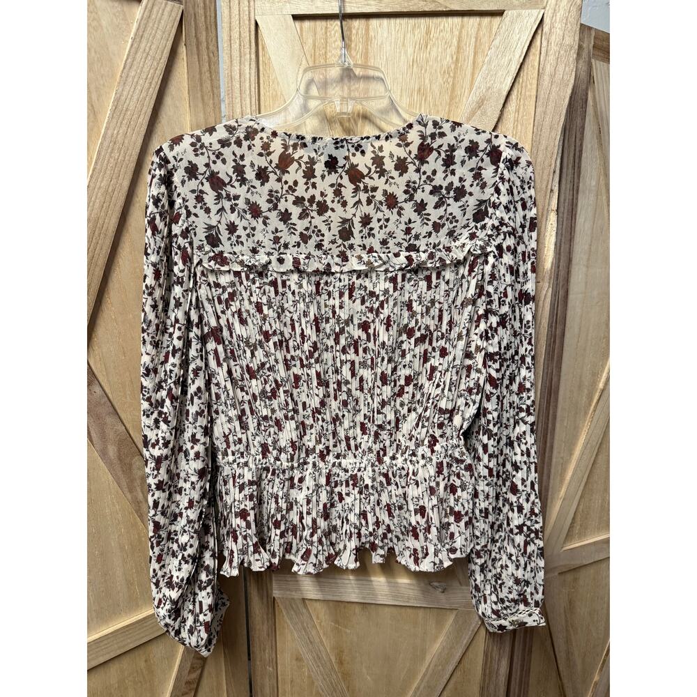 FRENCH CONNECTION floral boho pleated Alison blouse top - Picture 5 of 8